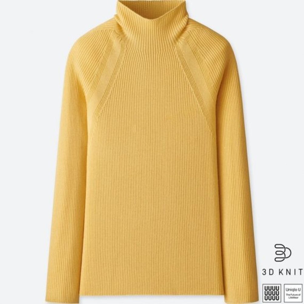 Uniqlo U 3D Extra Fine Merino Ribbed High Neck Swe